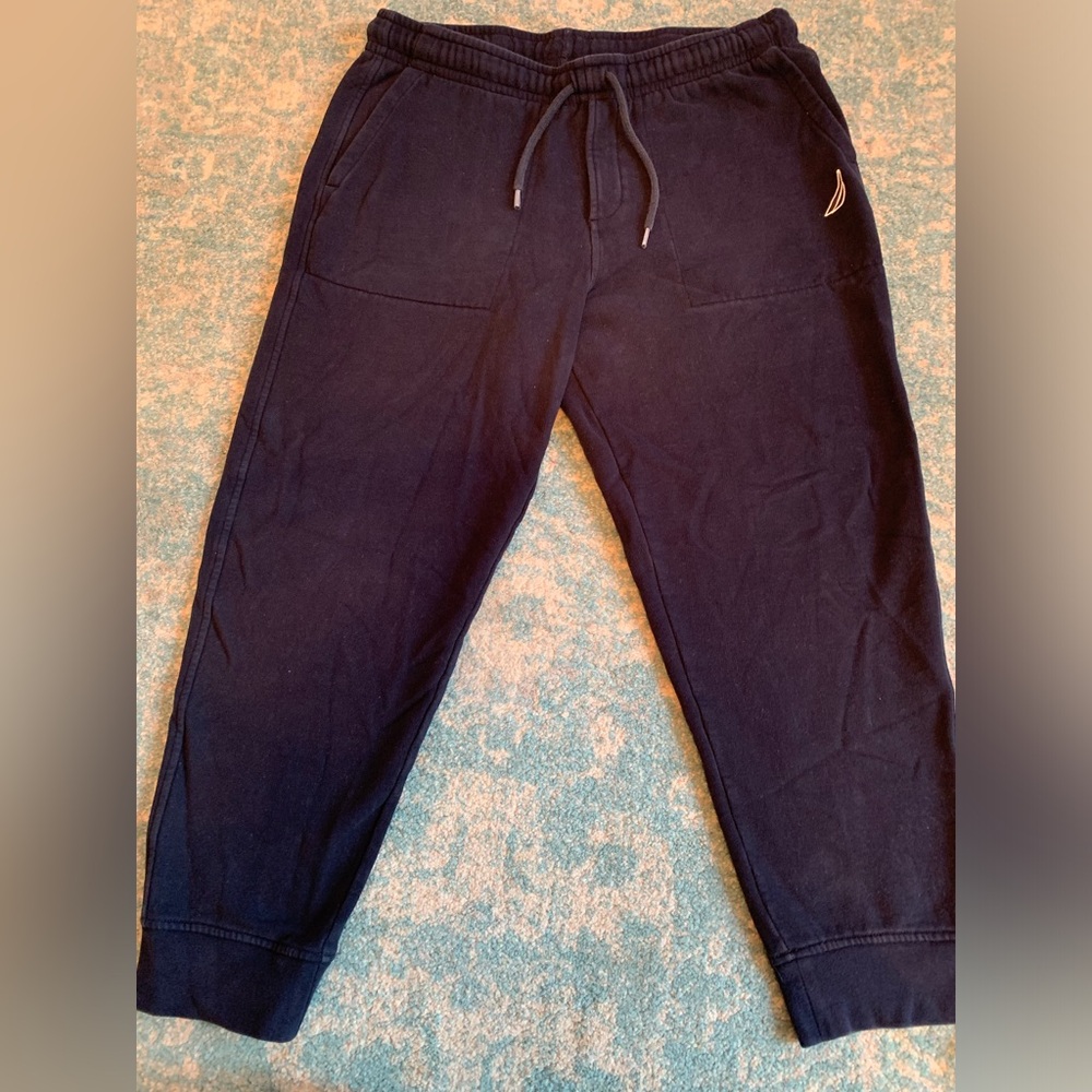 Like new boys Large navy blue NAUTICAL sweater pants.
